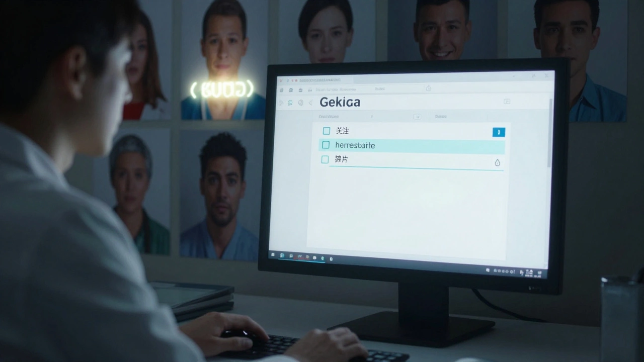 A doctor&#039;s screen shows a generic drug as default, with branded option faintly glowing in the background.